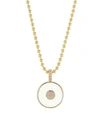 MARIA CANALE Pyramide 18K Yellow Gold, Diamond & White Agate Disc Pendant Necklace