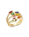 BLOOMINGDALE'S RAINBOW SAPPHIRE & DIAMOND RING IN 14K YELLOW GOLD - 100% EXCLUSIVE,RP0BV16D74