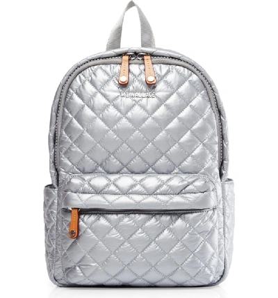 Mz Wallace Small Metro Backpack - Metallic In Dove Grey