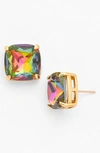 Kate Spade Mini Small Square Semiprecious Stone Stud Earrings In Aurora Borealis Multi/ Gold