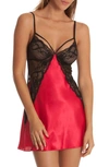 In Bloom By Jonquil Chemise In Red/ Black