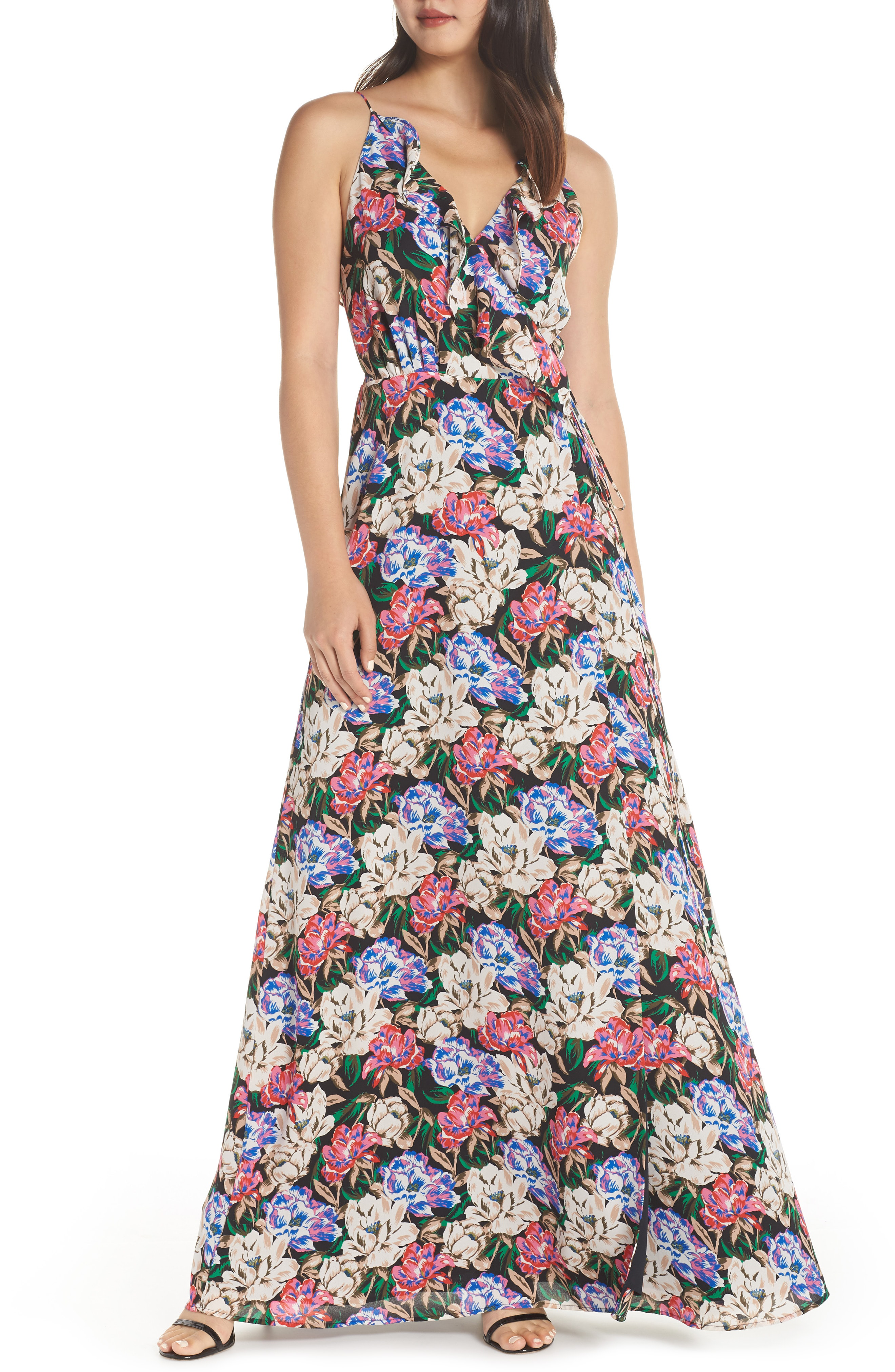 wayf jamie ruffle wrap gown