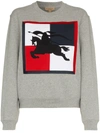 BURBERRY BURBERRY WIGHT JOUST EMBROIDERED JUMPER - GREY