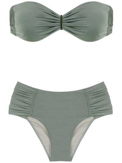 Brigitte Ruched Bikini Set In Green