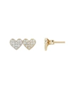 SYDNEY EVAN Double Diamond Heart Stud Earrings,E34669-YW