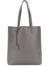 Saint Laurent Grey Leather North South Tote Bag In Grey