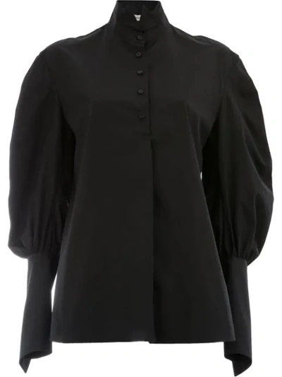 Aganovich Puff Sleeve Shirt In Black