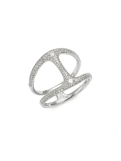 Saks Fifth Avenue Women's 14k White Gold & Diamond Cutout Ring/size 7