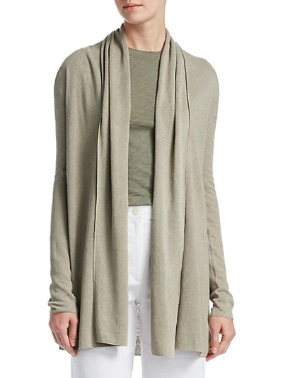Theory New Harbor Open-front Cardigan In Washed Khaki