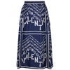 VALENTINO Blue printed silk twill skirt