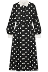 ANDREW GN POLKA-DOT SILK-GEORGETTE DRESS