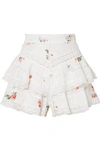ZIMMERMANN HEATHERS LACE-TRIMMED RUFFLED FLORAL-PRINT COTTON-VOILE SHORTS