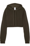 KITH ALEXA CROPPED COTTON-JERSEY HOODIE