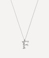 ALEX MONROE SILVER FLORAL LETTER F ALPHABET NECKLACE,000603855