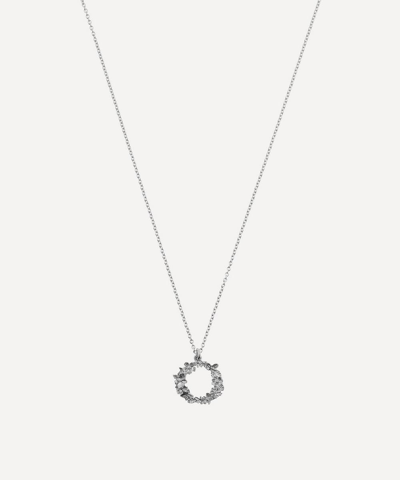 Alex Monroe Silver Floral Letter O Alphabet Necklace