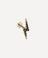 Maria Tash 18ct Black Diamond Lightning Bolt Single Threaded Stud Earring In Gold