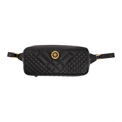 Versace Icon Quilted Leather Belt Bag - Black