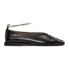 Jil Sander Black Whipstitch Anklet Ballerina Flats