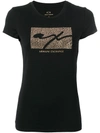 ARMANI EXCHANGE ARMANI EXCHANGE BEADED DETAIL T-SHIRT - BLACK