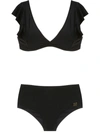 Brigitte Ruffled Bikini Set In Black