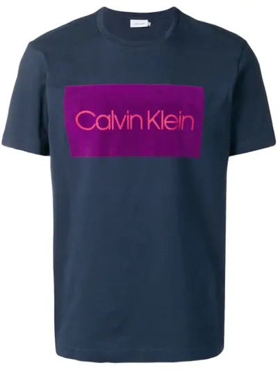 Calvin Klein Logo Print T In Blue