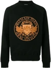 BALMAIN BALMAIN EMBROIDERED CREST SWEATSHIRT - 黑色