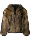 BALMAIN HOODED FUR JACKET