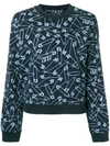 LOVE MOSCHINO LOVE MOSCHINO SAFETY PINS PRINT SWEATSHIRT - BLUE