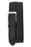 To Boot New York Saffiano Leather Belt In Saffiano Black