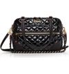 Mz Wallace Crosby Shoulder Bag In Black Lacquer/gold
