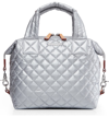 Mz Wallace Micro Sutton Bag - Metallic In Tin Metallic