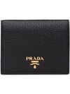 Prada Saffiano Leather Small Wallet In Black