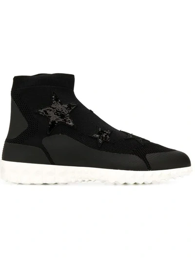 Valentino Garavani Valentino  Star Embellished Sneakers - Black