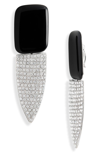 SAINT LAURENT YSL CRYSTAL CLIP EARRINGS,541152Y15R3