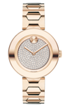 Movado Bold Pave T-bar Bracelet Watch, 32mm In Black