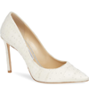 Jimmy Choo Women's Romy 100 High-heel Pointed Toe Pumps In White/ Silver