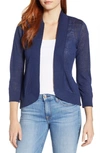 Tommy Bahama Open Front Knitted Linen Cardigan In Island Navy