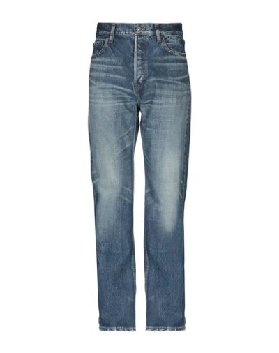 Balenciaga 21cm Stone Washed Cotton Denim Jeans In Blue