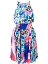 EMILIO PUCCI EMILIO PUCCI ABSTRACT PRINT SHORT DRESS - 蓝色