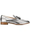 FABIANA FILIPPI METALLIC TASSEL LOAFERS