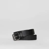 BURBERRY Perforated Check Leather Belt