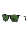 Ray Ban Polarized Aviator Sunglasses In Black/green