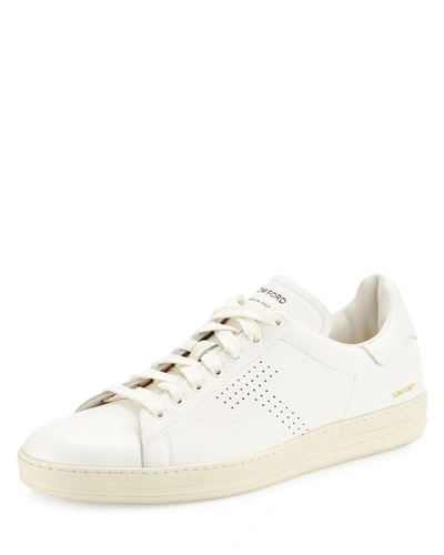 TOM FORD MEN'S WARWICK GRAINED LEATHER LOW-TOP SNEAKERS,PROD143880046