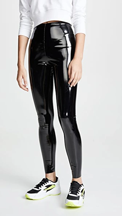 Commando Faux Patent Leather Perfect Control Leggings In Black