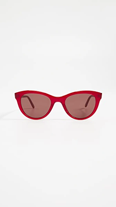 Garrett Leight X Clare V. 47  Cat Eye Sunglasses In Poppy/maroon