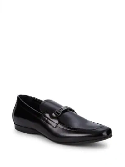Versace Classic Leather Loafers In Black