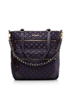Mz Wallace Crosby Medium Nylon & Leather Tote In Boysenberry/gold