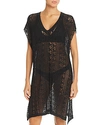 Echo Pointelle Caftan Swim Cover-up In Black