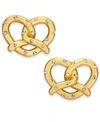 KATE SPADE KATE SPADE NEW YORK GOLD-TONE PAVE PRETZEL STUD EARRINGS