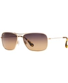 Maui Jim Wiki Wiki 59mm Polarized Aviator Sunglasses In Gold/brown
